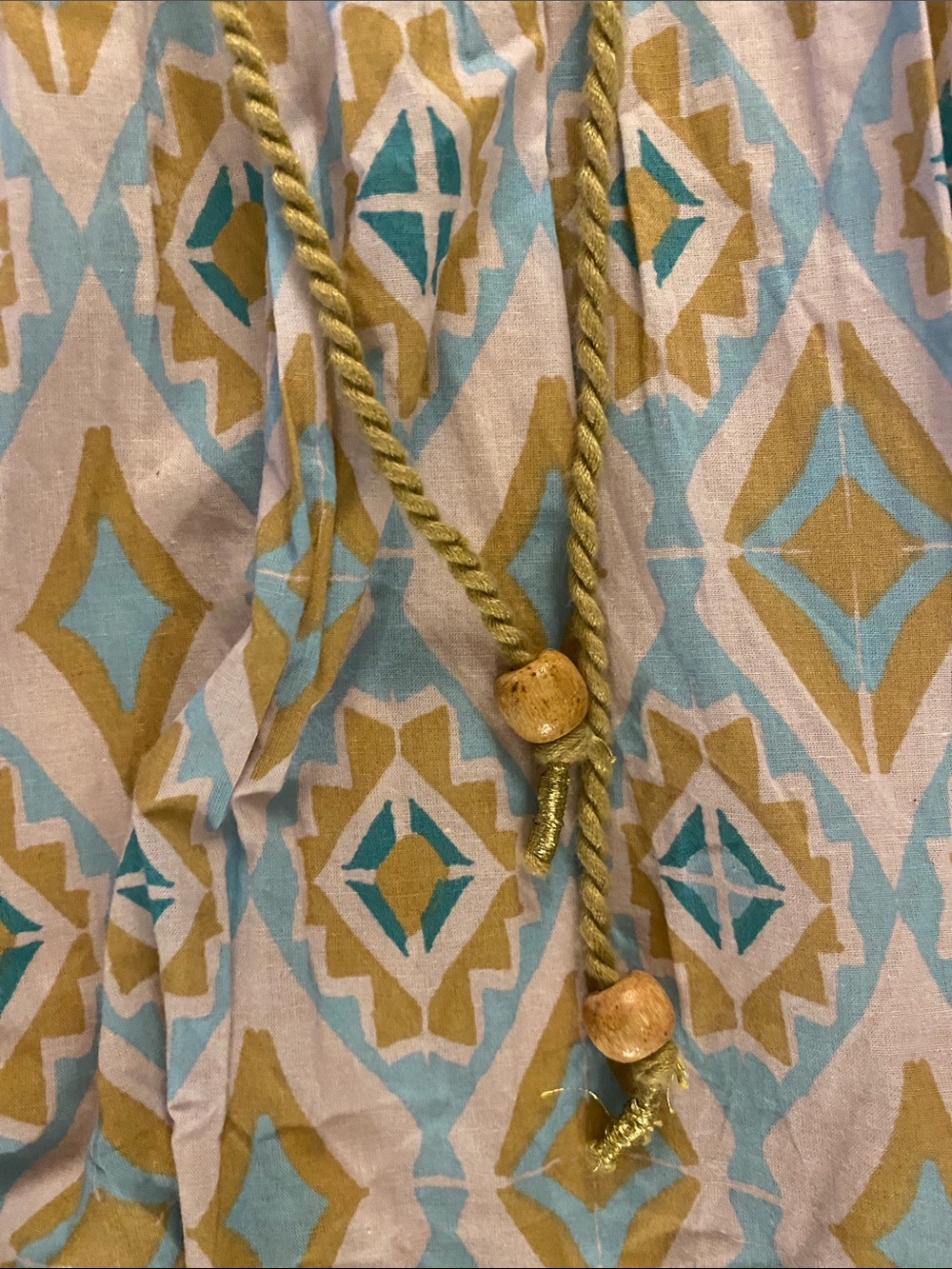 NWT Jessica Simpson Teal & White Patterned Tiered Mini Dress Size M 100% Cotton - Picture 6 of 8